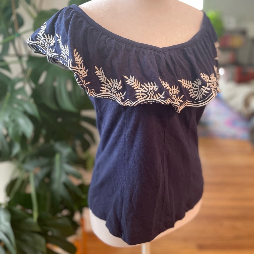 Anthropologie Blue Cotton Top 🪩